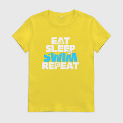 Женская футболка Eat sleep swim repeat