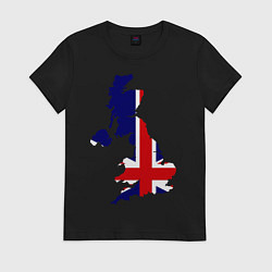 Футболка хлопковая женская Великобритания (Great Britain), цвет: черный