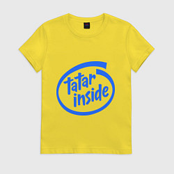 Футболка хлопковая женская Tatar inside, цвет: желтый