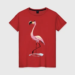 Женская футболка Гордый фламинго