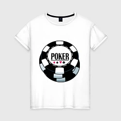 Футболка хлопковая женская Poker, цвет: белый