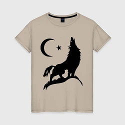 Женская футболка Кавказский волк