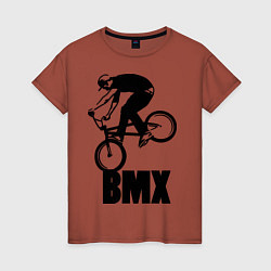 Футболка хлопковая женская BMX 3, цвет: кирпичный