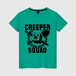 Футболка хлопковая женская Creeper Squad, цвет: зеленый