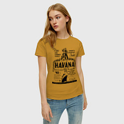 Футболка хлопковая женская Havana Cuba, цвет: горчичный — фото 2