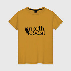 Футболка хлопковая женская IDC North coast, цвет: горчичный