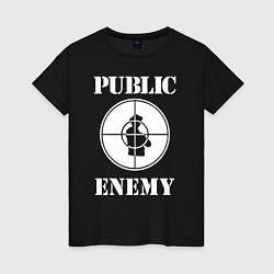 Футболка хлопковая женская Public Enemy, цвет: черный
