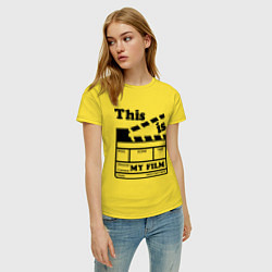 Футболка хлопковая женская Мой фильм, цвет: желтый — фото 2