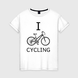 Женская футболка I love cycling