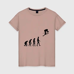 Женская футболка Эволюция лыжник