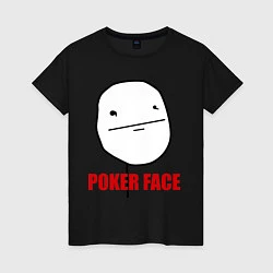 Футболка хлопковая женская Poker Face, цвет: черный