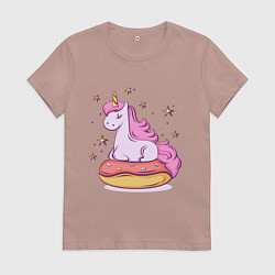 Женская футболка Единорог на пончике