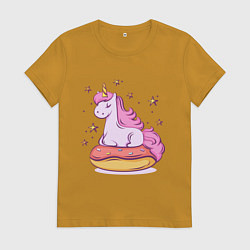 Женская футболка Единорог на пончике