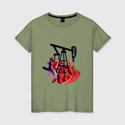 Женская футболка Сердце нефтяника