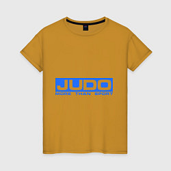 Футболка хлопковая женская Judo: More than sport, цвет: горчичный