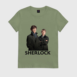 Футболка хлопковая женская Sherlock, цвет: авокадо