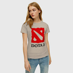Футболка хлопковая женская Dota 2: Logo, цвет: миндальный — фото 2