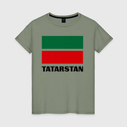 Футболка хлопковая женская Флаг Татарстана, цвет: авокадо
