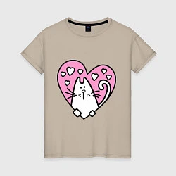 Женская футболка Влюбленный котик