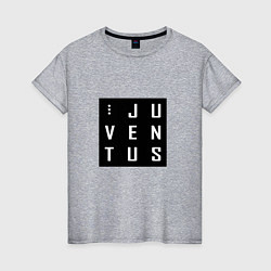 Футболка хлопковая женская Juventus FC: Black Collection, цвет: меланж