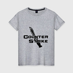 Футболка хлопковая женская Counter Strike: Knife, цвет: меланж