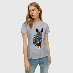 Футболка хлопковая женская Juventus Zebra, цвет: меланж — фото 2