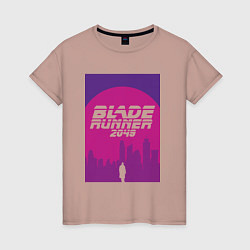 Футболка хлопковая женская Blade Runner 2049: Purple, цвет: пыльно-розовый