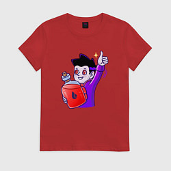 Футболка хлопковая женская Лайк от Вампира, цвет: красный