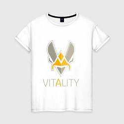 Футболка хлопковая женская VITALITY Team: Esports, цвет: белый