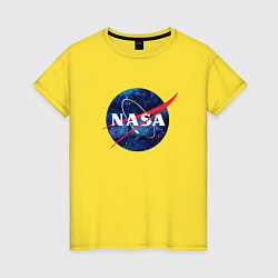 Футболка хлопковая женская NASA: Cosmic Logo, цвет: желтый