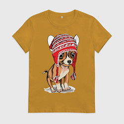Женская футболка Чихуахуа в шапочке