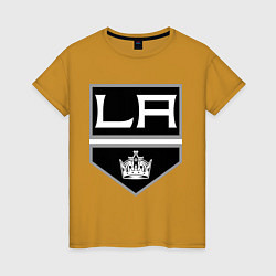 Футболка хлопковая женская Los Angeles Kings, цвет: горчичный