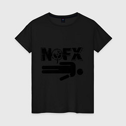 Футболка хлопковая женская NOFX crushman, цвет: черный