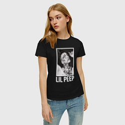 Футболка хлопковая женская Lil Peep: White Style, цвет: черный — фото 2