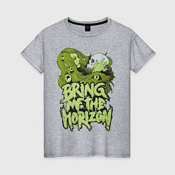 Футболка хлопковая женская Bring Me The Horizon: Green Girl, цвет: меланж