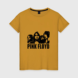 Футболка хлопковая женская Pink Floyd, цвет: горчичный