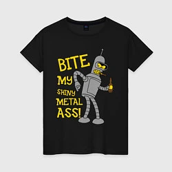 Женская футболка Bite my shunny metal ass