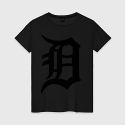 Футболка хлопковая женская Detroit Tigers, цвет: черный