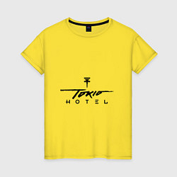 Футболка хлопковая женская Tokio Hotel, цвет: желтый