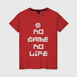 Футболка хлопковая женская No game No life, цвет: красный