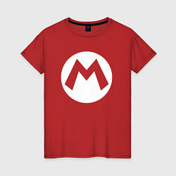 Футболка хлопковая женская Символ Марио, цвет: красный