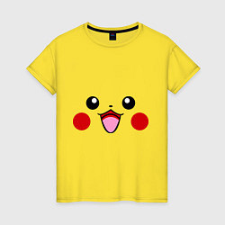Футболка хлопковая женская Happy Pikachu, цвет: желтый