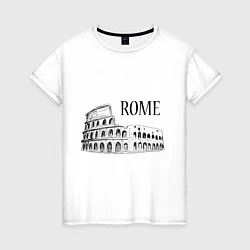 Футболка хлопковая женская Rome Coliseum, цвет: белый