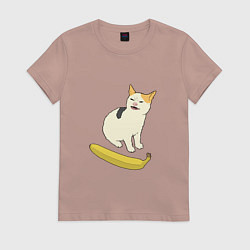 Женская футболка Cat no banana meme