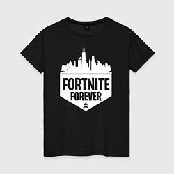 Футболка хлопковая женская Fortnite Forever, цвет: черный