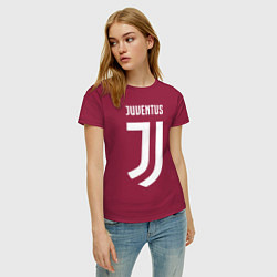 Футболка хлопковая женская FC Juventus, цвет: маджента — фото 2