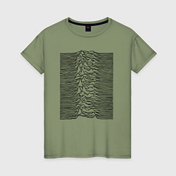 Футболка хлопковая женская Unknown Pleasures, цвет: авокадо