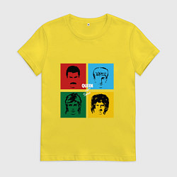 Футболка хлопковая женская Queen Hot Space, цвет: желтый