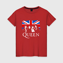 Футболка хлопковая женская Queen UK, цвет: красный