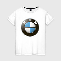 Футболка хлопковая женская BMW, цвет: белый